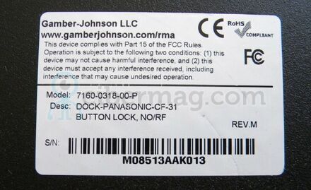 Автомобильная док станция Panasonic CF-31 CF-30 Dock-panasonic-cf-31-cf-30 Gamber Johnson 7160-0318-00