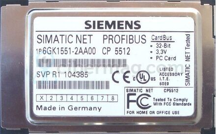 SIEMENS SIMATIC NET PROFIBUS/MPI CP5512 CARDBUS PCMCIA
