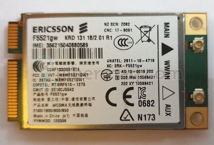 3G+GPS модем Ericsson  f5521gw  для ноутбуков Panasonic, Dell