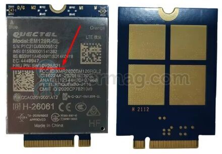 5W10V25821 Lenovo WWAN Quectel EM120R-GL 4G LTE CAT12