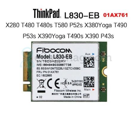 4G(LTE) модем M.2 для Lenovo Fibocom L830-EB 4G LTE (01AX761)