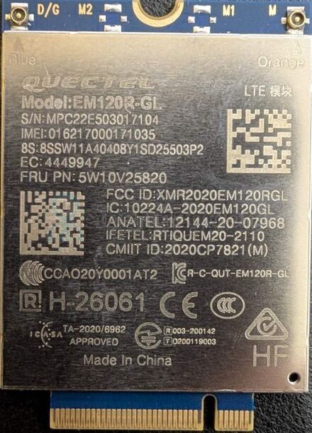 модем EM120R-GL wwan lte 4g для 600mbps quectel em120r-gl 5w10v25820 lenovo gen2