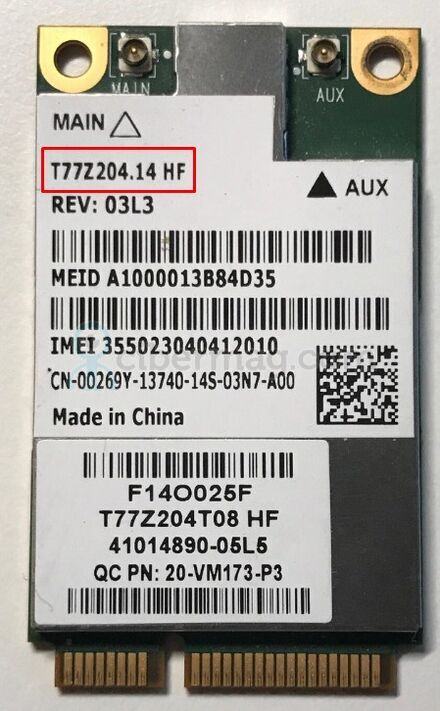 3G модем +GPS внутренний T77Z204.14 Dell Wireless 5630 (Dw5630) Mini-Pci Express Broadband Card